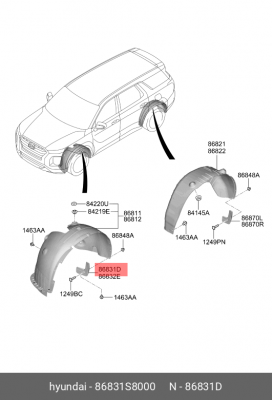 Брызговик 86831S8000 HYUNDAI KIA
