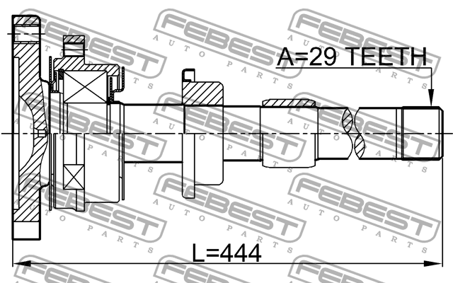 Nissan T30 Вал приводной промежуточный правый 0212-T30MTRH FEBEST