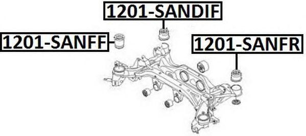 Hyundai SantaFe 06-11 сайлентблок зад подрамника (зад прав) 1201-SANDIF ASVA