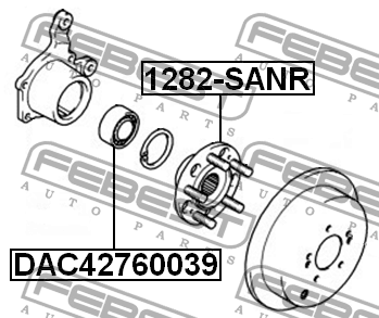 Hyundai SantaFe00-05 4WD Ступица задн 1282-SANR FEBEST