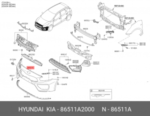 Kia Ceed 12- бампер передний 86511A2000 HYUNDAI KIA