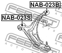 NISSAN CUBE Z10, MICRA/MARCH K11 с/б переднего рычага задний (большой) NAB-023B FEBEST