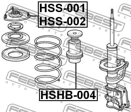 Honda CR-V II опора переднего амортизатора правая HSS-001 FEBEST