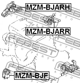 Mazda Protege опора КПП передняя MZM-BJF FEBEST