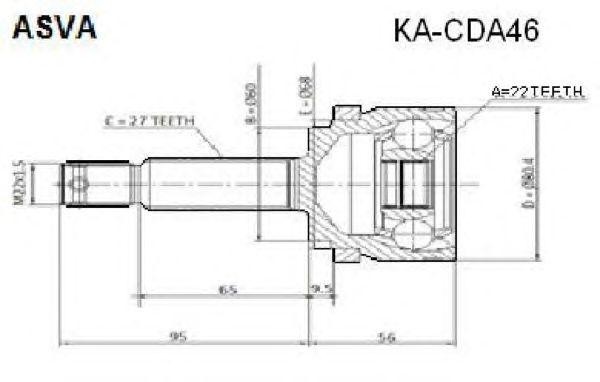 Kia Ceed 1.6 Шрус наружный KA-CDA46 ASVA