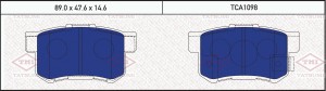 Honda CR-V 02-06, Accord VIII, IX , АКПП 08-, TOURER, CR-V 12- 2.4 колодки задни TCA1098 TATSUMI