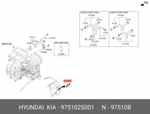 Решетка вентиляционная зад. 9751025001 HYUNDAI KIA