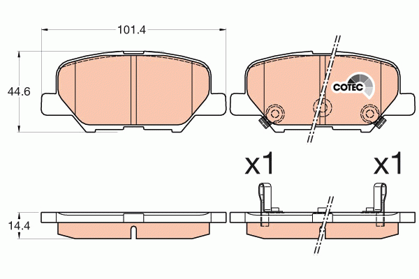Mitsubishi OUTLANDER 12-, ASX 12-, MAZDA 6 12- колодки задние дисковые GDB3583 TRW