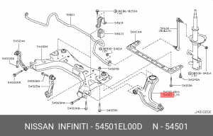 Nissan Tiida рычаг передний левый 54501-EL00D NISSAN INFINITI