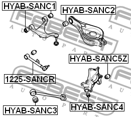 Hyundai SantaFe 06-12/Sorento 09- Рычаг зад развала 1225-SANCR FEBEST