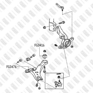 Toyota Highlander 08-13 сайлентблок переднего рычага передний FG0476 FIXAR