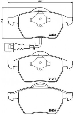 Колодки тормозные (( P 85 045 ) К-т дисков. тормоз. колодок Audi А3, Skoda Octav P85045 BREMBO