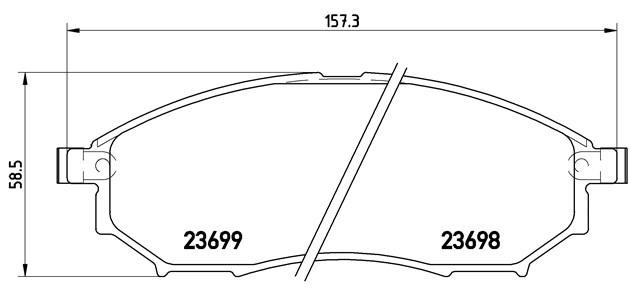 Nissan Pathfinder R51, INFINITI FX 35/45 06-,Murano 08-  колодки передние 17" ко P56058 BREMBO