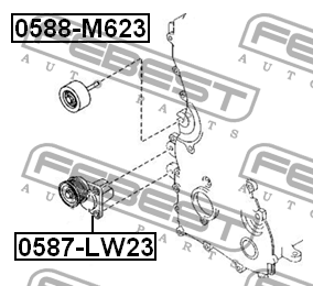 Mazda 6gh 07- ролик обводной верхний левый 0588-M623 FEBEST