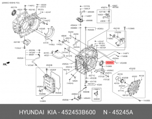 Hyundai SantaFe 10-12 Сальник привода левый 452453B600 HYUNDAI KIA