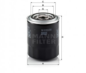 Kia Sorento 02-08 2,5D/H1-Starex 2,5D D4CB/Grand Starex фильтр масляный W93026 MANN FILTER