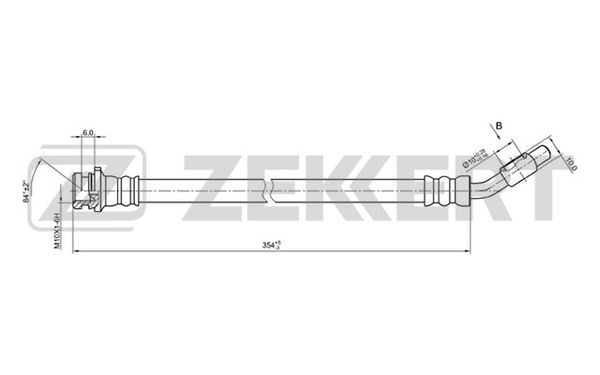 Nissan Pathfinder R51, Navara шланг тормозной передний левый BS-9066 ZEKKERT