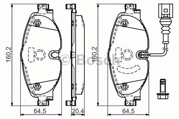 VAG Octavia A7, Golf VII 1.2-2.0 TSI, TDi 12- колодки тормозные передние 0 986 494 660 BOSCH