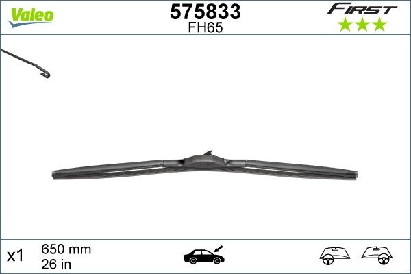 650мм Щетка стеклоочистителя гибридная 575833 VALEO PHC