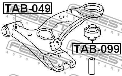 Toyota Gaia, Picnic 96-04 с/блок переднего рычага передний TAB-049 FEBEST