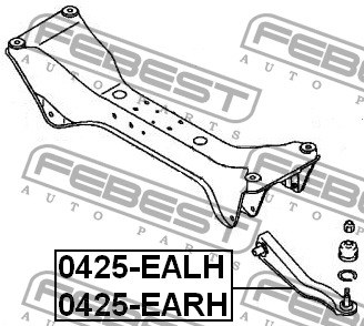 Mitsubishi Galant (93-06), Legnum (96-02)  Тяга задняя поперечная с шаровой опор 0425-EALH FEBEST