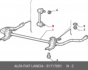 Fiat Doblo стойка заднего стабилизатора 51717001 FIAT