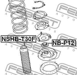 Nissan X-Trail T30, Maxima A32 -00 пыльник отбойник переднего амортизатора NSHBT30F FEBEST