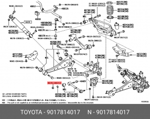 Toyota RAV4 Гайка болта сход/развала 90178-14017 TOYOTA
