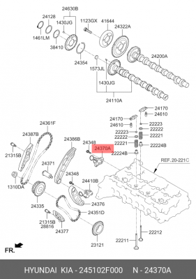Hyundai Santa FE Натяжитель цепи ГРМ 24510-2F000 HYUNDAI KIA