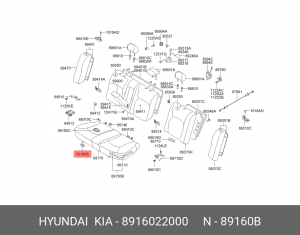 Hyundai Фиксатор подушки сидения Accent 8916022000 HYUNDAI KIA