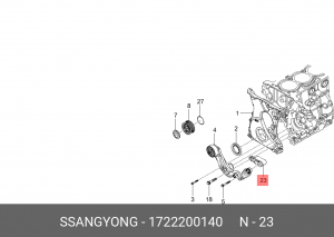 SS New Actyon Кронштейн натяжителя ремня генератора 1722200140 SSANG YONG