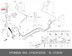 Kia Sorento Подогрев топливного фильтра 319231D250 HYUNDAI KIA