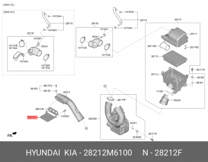 Hyundai / Kia дефлектор воздушного фильтра двигателя 28212M6100 HYUNDAI KIA