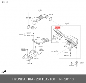 Hyundai Santa Fe 18- 2.4б / Kia Sorento 15-/18- 2.4б - фильтр воздушный 28113A9100 HYUNDAI KIA