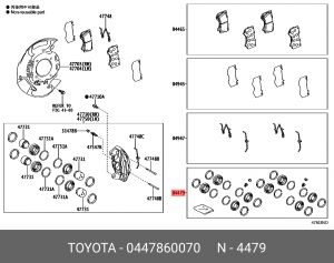 Toyota LC200 ремкомплект передних суппортов на два 04478-60070 TOYOTA