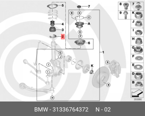 Изолирующ.прокладка пружины нж 31 33 6 764 372 BMW