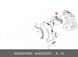 SS Actyon Sport D20 06- звездочка р/вала 6650520301 SSANG YONG