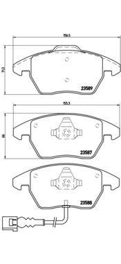 Колодки тормозные (Колодки тормозные, комплект передний) P85075 BREMBO