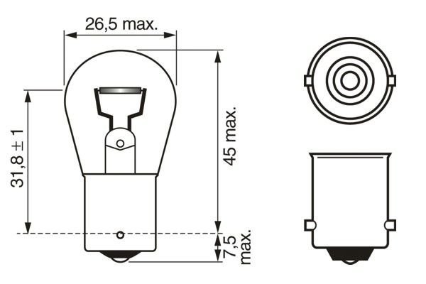 P21W 12V-21W  (BA15s) 1 987 302 201 BOSCH