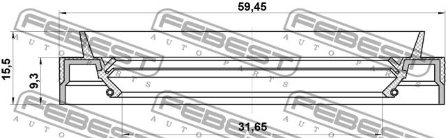 Nissan Сальник привода (33x59x9,3x15,5) 95JES-33590915X FEBEST