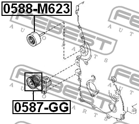 Mazda 6 ролик натяжителя ремня 0587-GG FEBEST