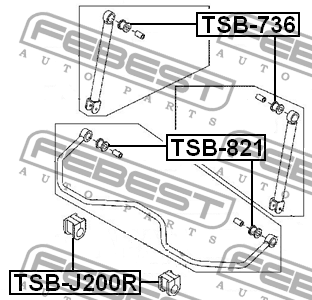 Daihatsu Terios Втулка нижняя стойки стабилизатора заднего TSB-821 FEBEST