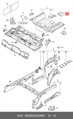 Крышка для буксировочной петли 6R0 803 663 9B9 VAG