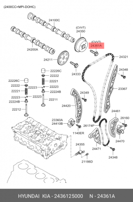 БОЛТ М7 2436125000 HYUNDAI KIA