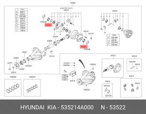 Hyundai Starex подшипник заднего дифференциала 535214A000 HYUNDAI KIA