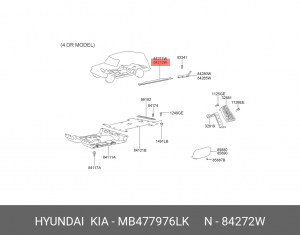 Hyundai Galloper Накладка порога правая MB477976LK HYUNDAI KIA