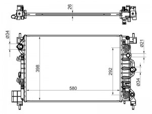 Chevrolet Aveo t300 МКПП радиатор охлаждения SGCV00111 SAT