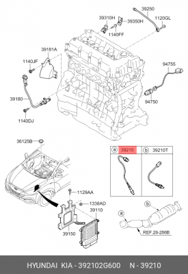 Датчик кислоpода 392102G600 HYUNDAI KIA