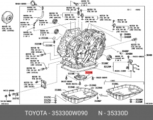Toyota RAV4 фильтр вариатора VIN, прокладка 3516820010 35330-0W090 TOYOTA