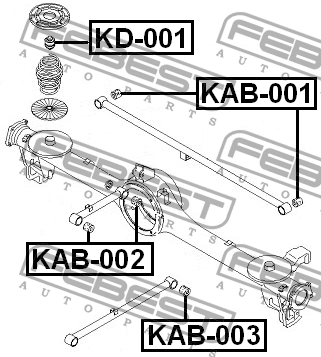 Kia Sportage 98-03 Сайлентблок задней поперечной тяги 0K72A28840A KAB-001 FEBEST